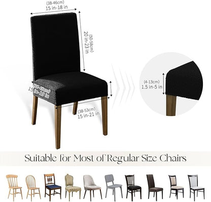 Polyester 100% Waterproof Oblong Pattern Chair Covers in Black