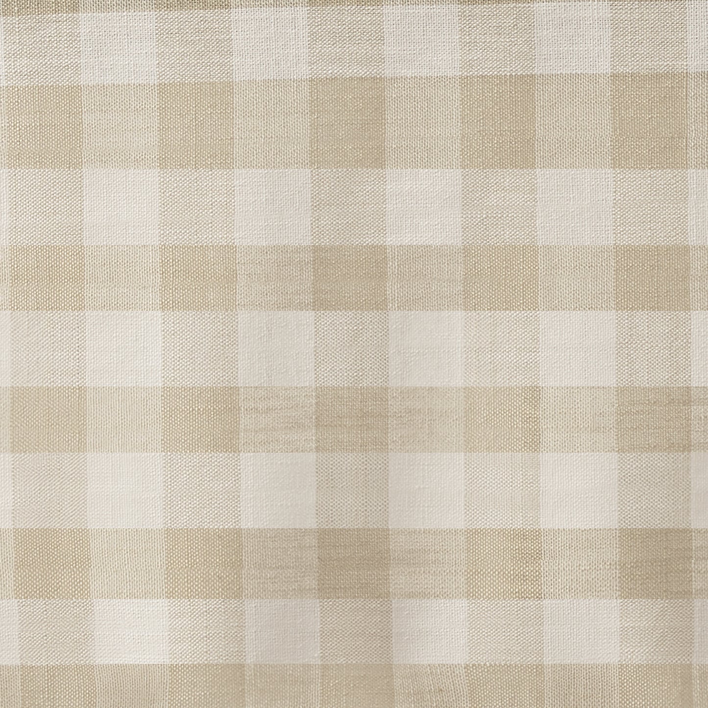 Wrinkle-Resistant Cotton Blend Classic Gingham Tablecloth with Tassels in Beige