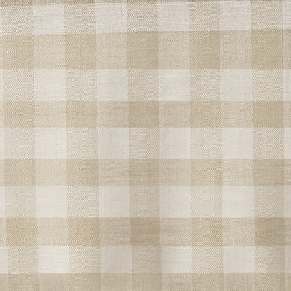 Wrinkle-Resistant Cotton Blend Classic Gingham Tablecloth with Tassels in Beige