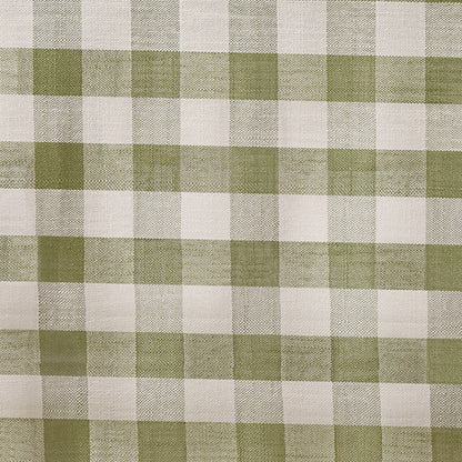 Wrinkle-Resistant Cotton Blend Classic Gingham Tablecloth with Tassels in Sage