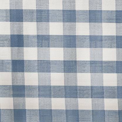 Wrinkle-Resistant Cotton Blend Classic Gingham Tablecloth with Tassels in Blue