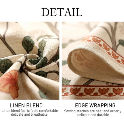 Chenille scrollwork floral print tablecloth