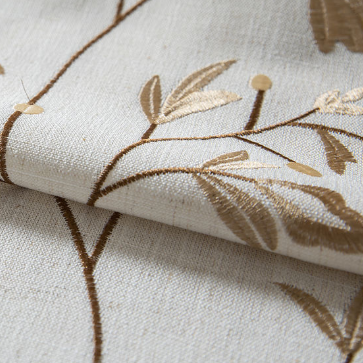 Polyester Embroidered Coffee-Coloured Roses Tablecloth