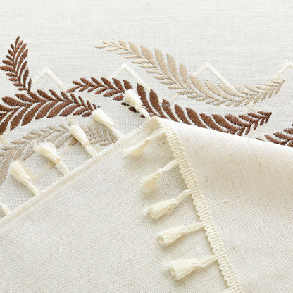Polyester Embroidered Two-tone Rice Ear Tablecloth