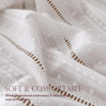 Vintage Cotton White Lace Tablecloth