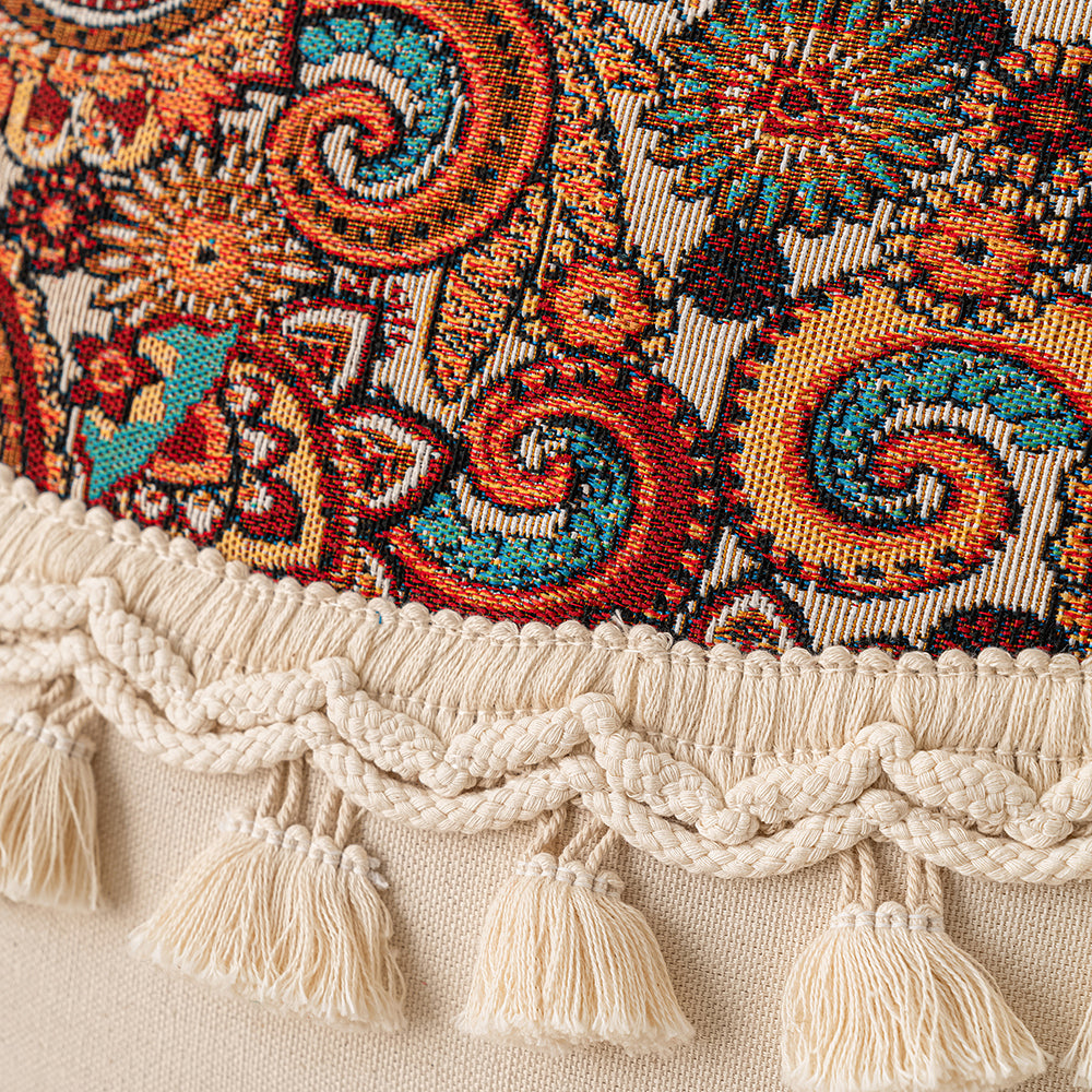 Jacquard Patchwork Throw Pillowcases - Bent Fringe
