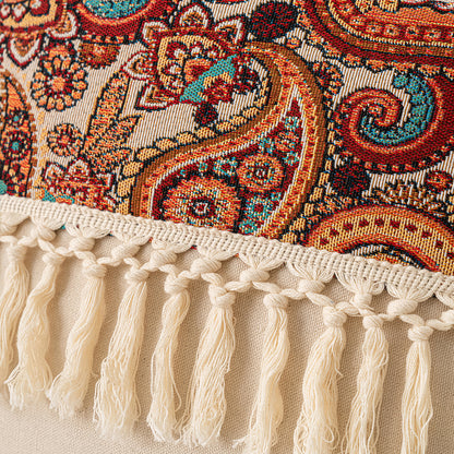 Jacquard Patchwork Throw Pillowcases -Straight Fringe