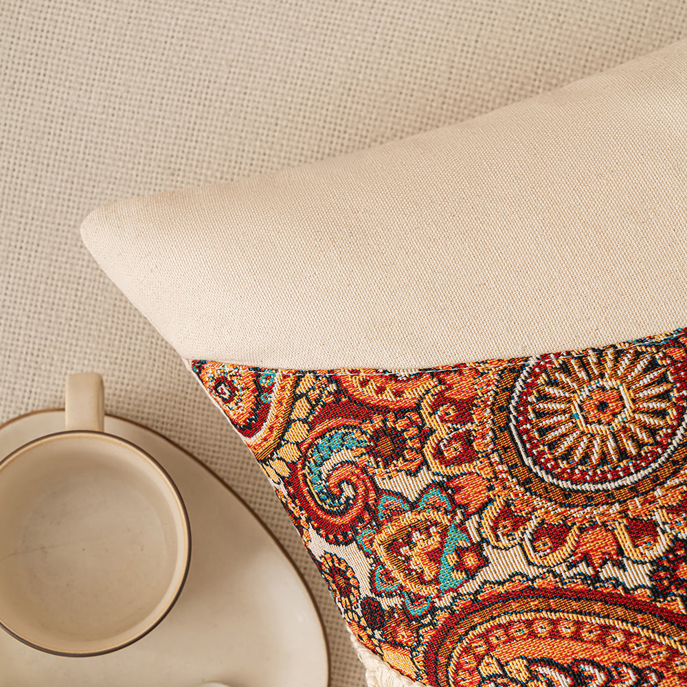 Jacquard Patchwork Throw Pillowcases - Bent Fringe