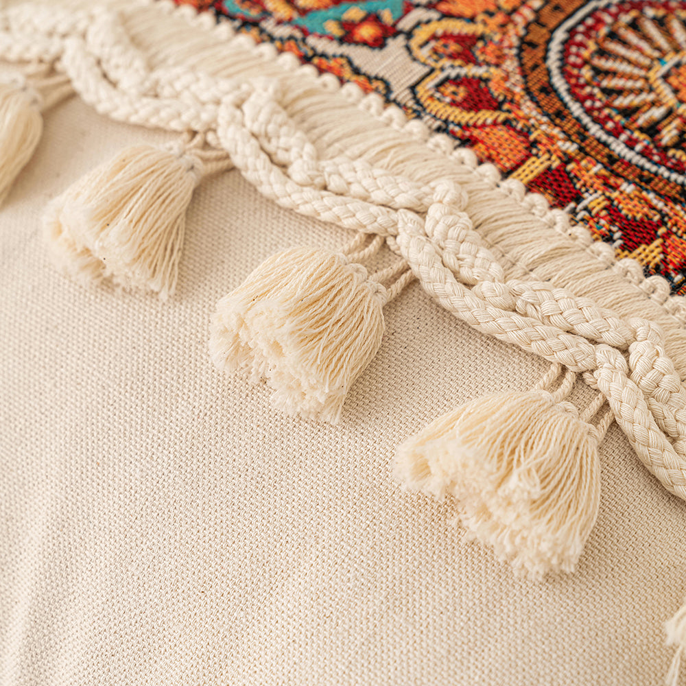 Jacquard Patchwork Throw Pillowcases - Bent Fringe