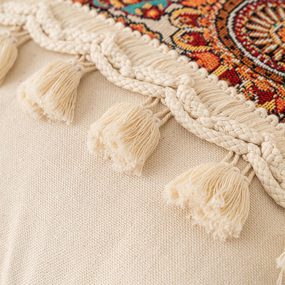 Jacquard Patchwork Throw Pillowcases - Bent Fringe