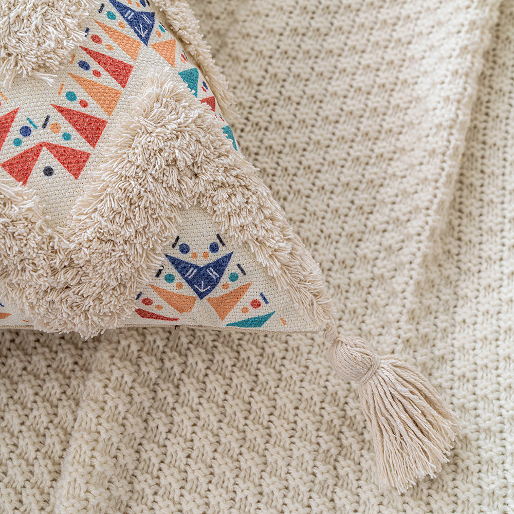 Wave Pattern Bohemian Tufted Throw Pillowcases