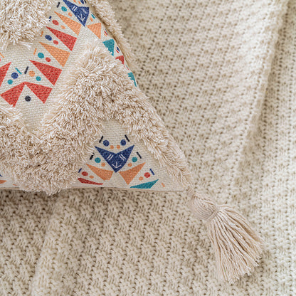 Wave Pattern Bohemian Tufted Throw Pillowcases
