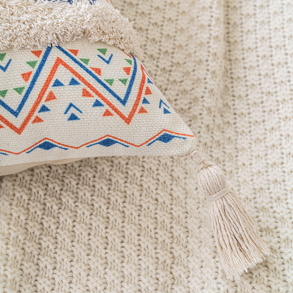 Wave Pattern Bohemian Tufted Throw Pillowcases
