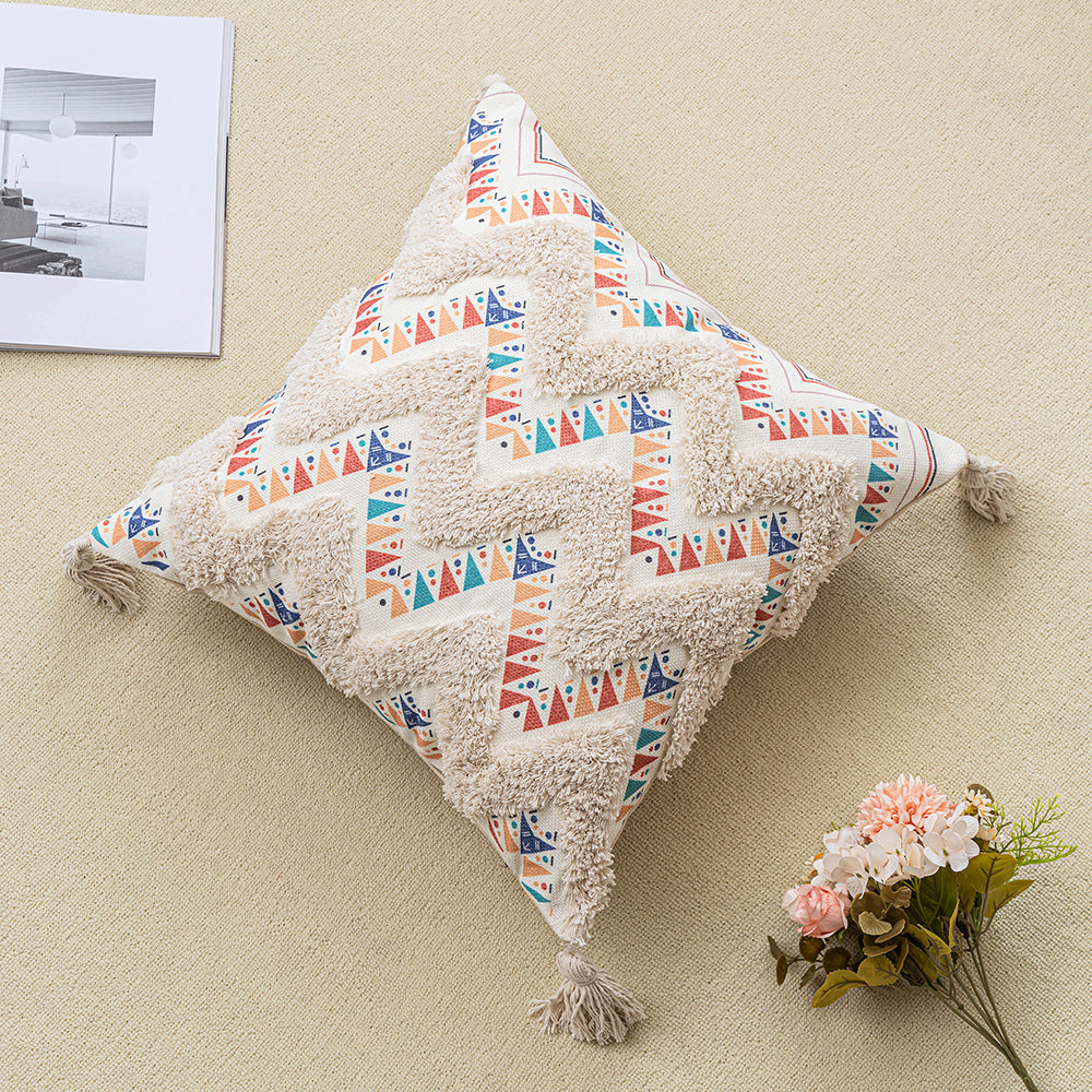 Wave Pattern Bohemian Tufted Throw Pillowcases
