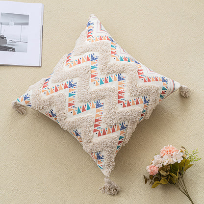 Wave Pattern Bohemian Tufted Throw Pillowcases