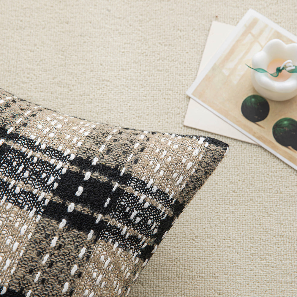 Brown Plaid Throw Pillowcases