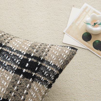 Brown Plaid Throw Pillowcases