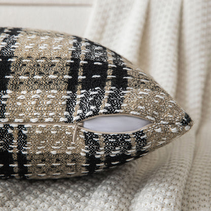Brown Plaid Throw Pillowcases