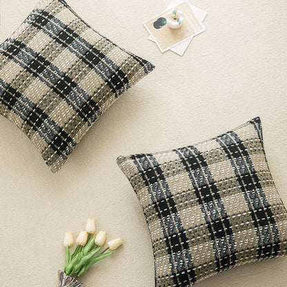 Brown Plaid Throw Pillowcases