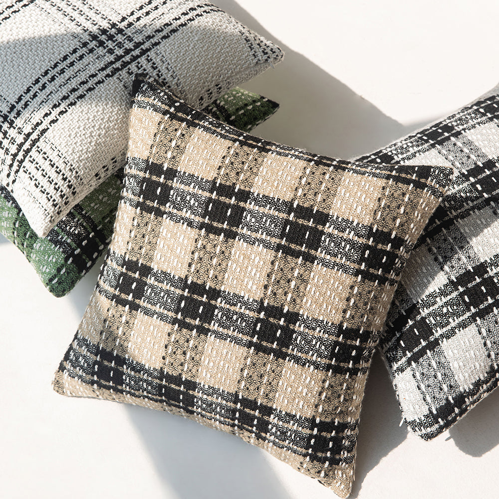 Brown Plaid Throw Pillowcases