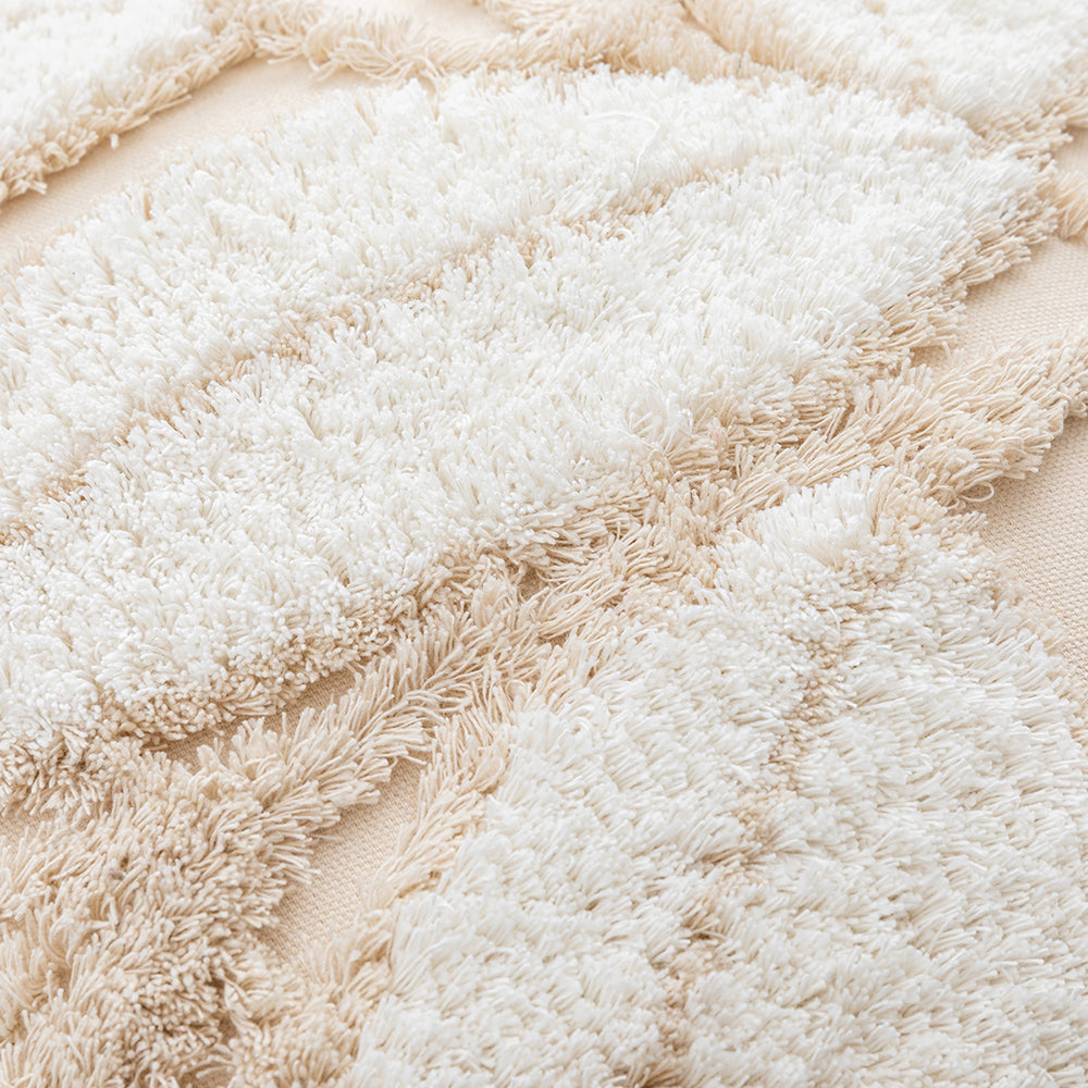 Polyester and Cotton White Botanical Tufted Pillowcases