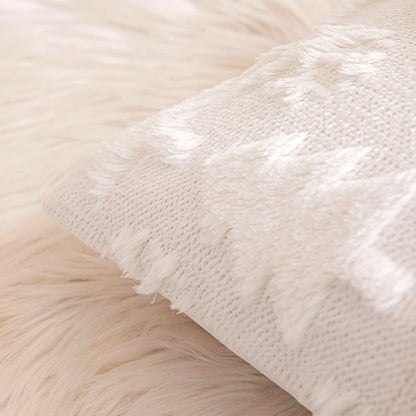 White Christmas Tree Snowflake Embroidered Throw Pillowcases