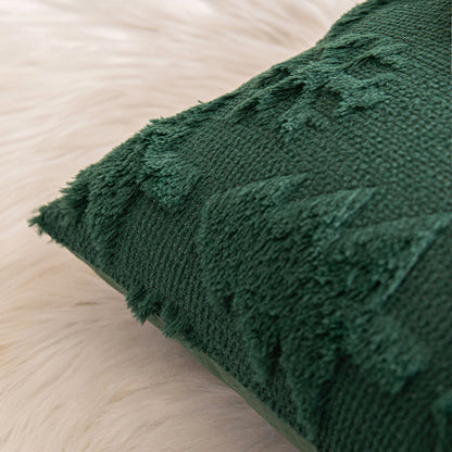 Green Christmas Tree Snowflake Embroidered Throw Pillowcases