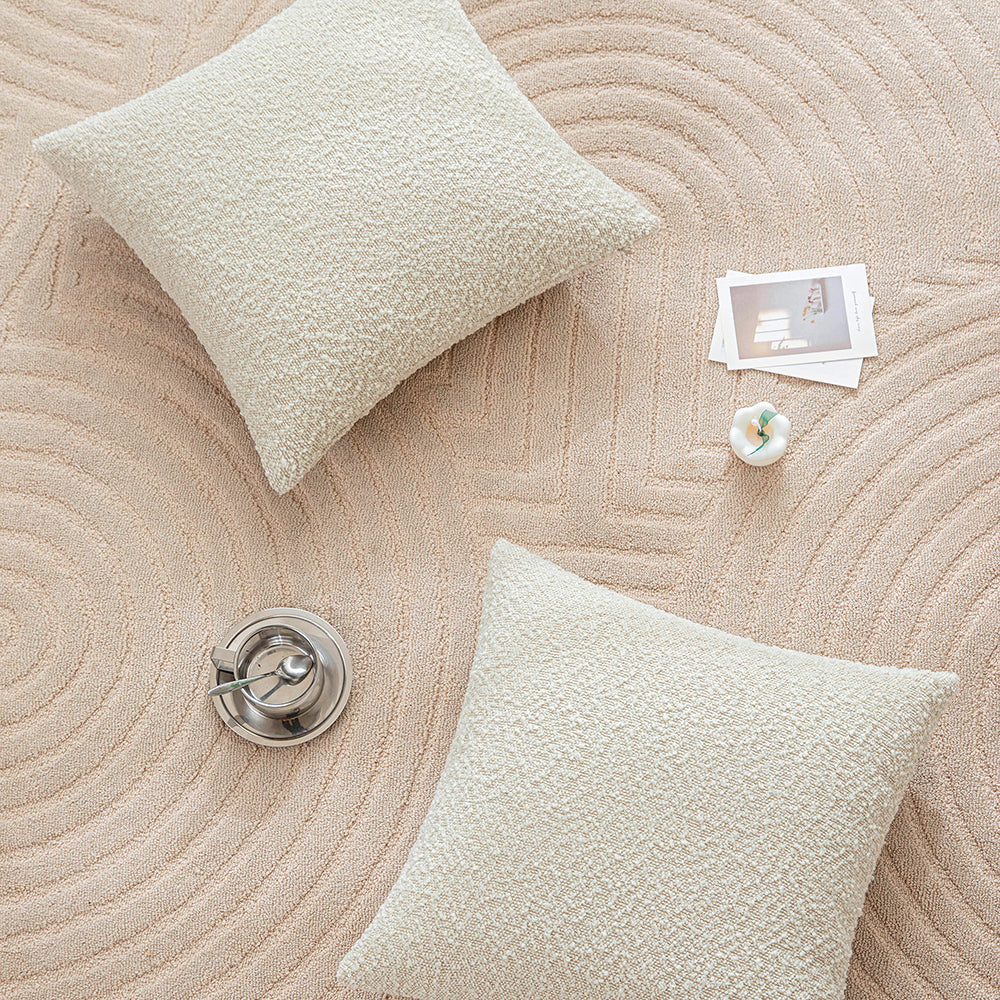 Beige Circle Yarn Pillowcases