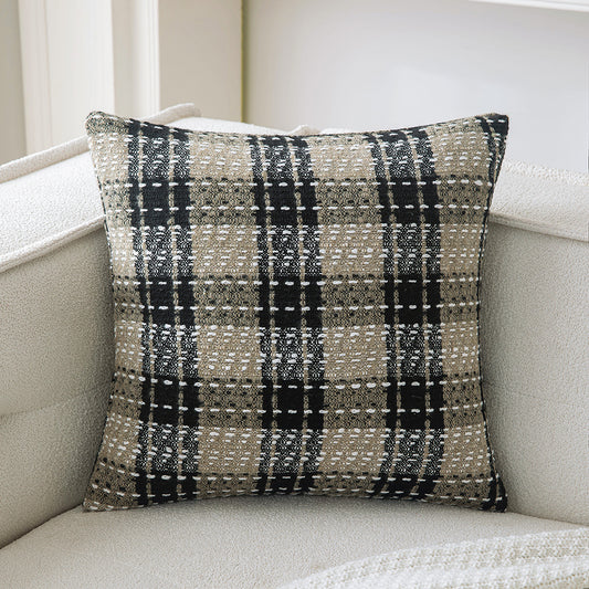 Brown Plaid Throw Pillowcases