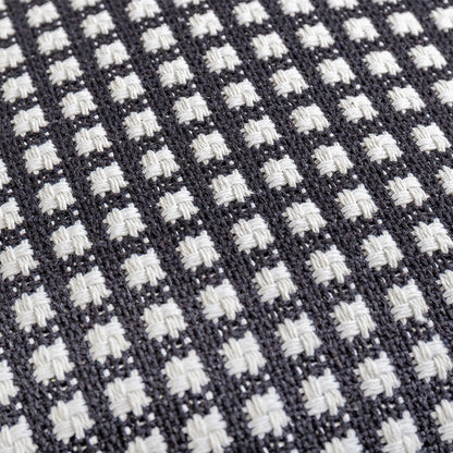 Polyester and Cotton Plaid Fringe Tufted Throw Pillowcases - Black and White Checkered Raw Edge