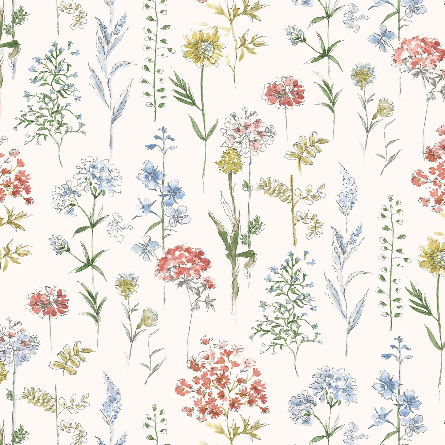 Polyester Waterproof And Stain Resistant Wild Floral Tablecloth in Wildflower-b