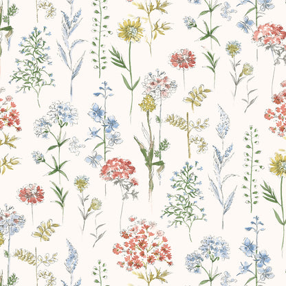 Polyester Waterproof And Stain Resistant Wild Floral Tablecloth in Wildflower-b