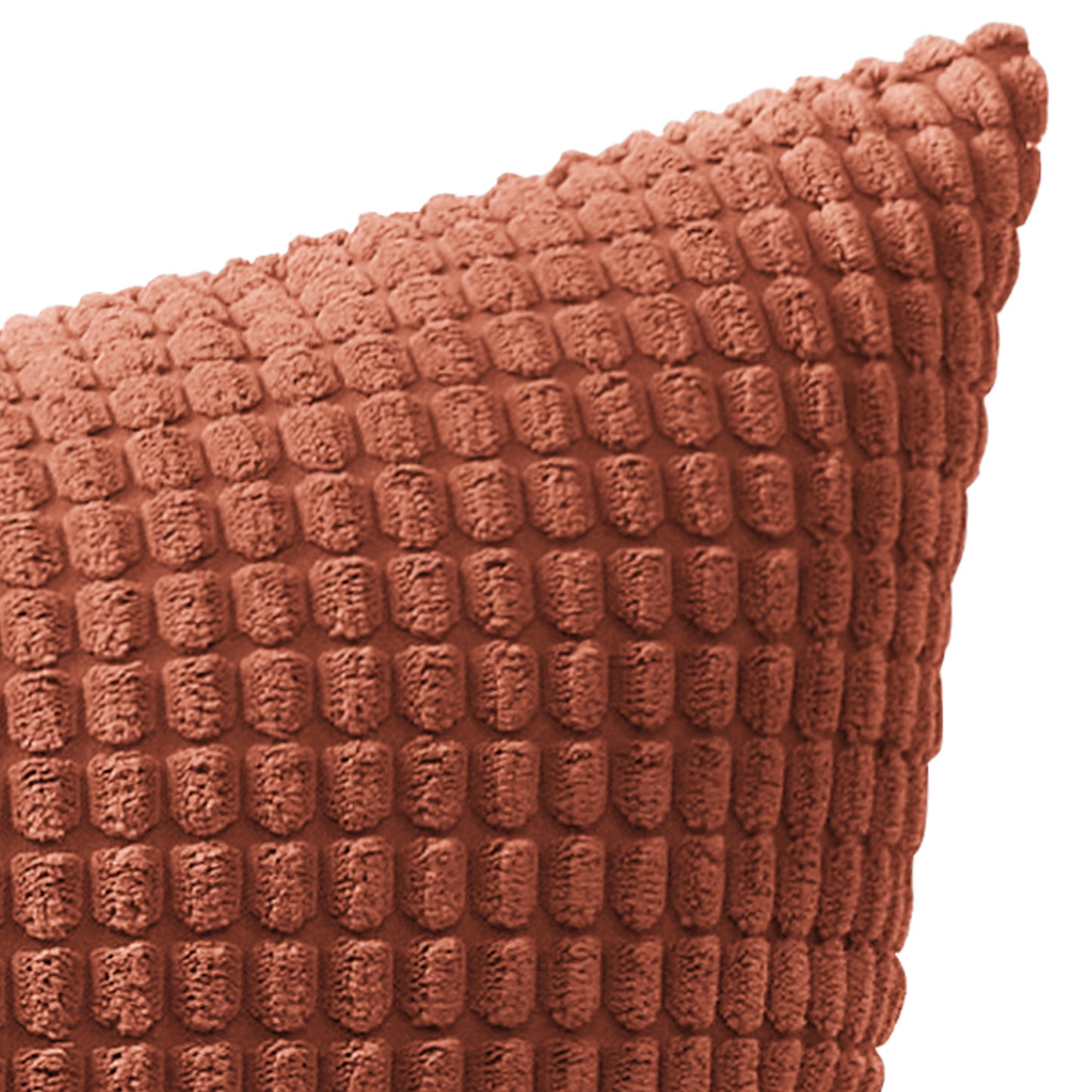 Soft Corduroy Corn-Kernel Pattern Pillowcases in Rust