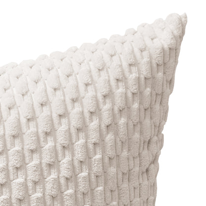 Soft Corduroy Chain-Link Textured Pillowcases in Beige