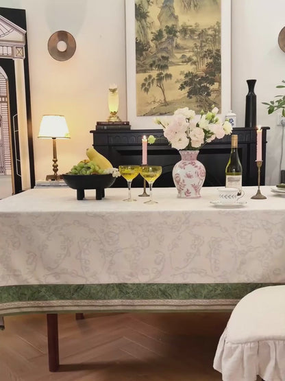 Chenille Lily of the Valley Printed Tablecloth